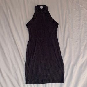 Tobi High-Neck Ribbed Bodycon Dress